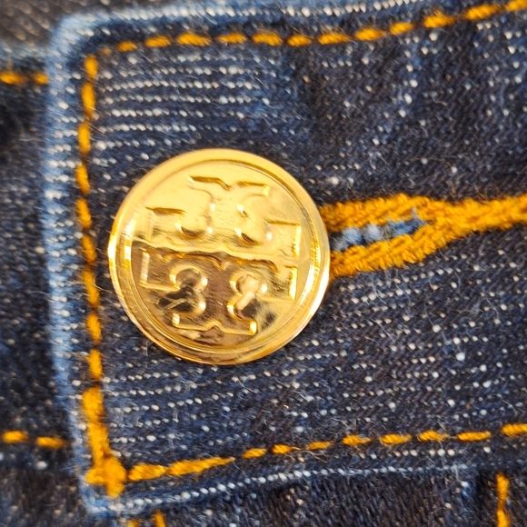 Tory Burch Super Skinny Dark Wash 26 - Picture 4 of 9